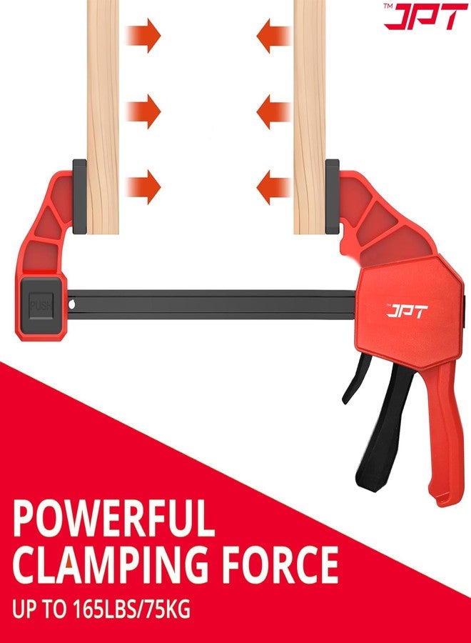 JPT Ultra Heavy-Duty 45-Inch Quick-Grip Bar Clamps | 900mm Clamping Range | One-Handed Wood Clamps with Quick-Release Trigger | F-Clamp Set | 155 lbs Hold | Woodworking, Carpentry, DIY - Image 5